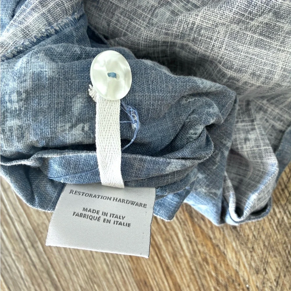 Restoration Hardware Italian Cotton Twin Duvet Cover Set – Blue Trellis
